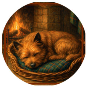  Callum the Cairn Terrier - Hearthside Rest - Coaster - Round Hardboard Design
