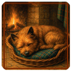 Callum the Cairn Terrier - Hearthside Rest - Coaster - Square Hardboard Design