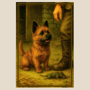 Callum the Cairn Terrier - Barnyard Trophy  - Natural Tea Towel Design
