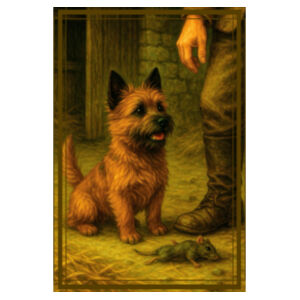 Callum the Cairn Terrier - Barnyard Trophy  - White Tea Towel Design