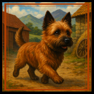  Callum the Cairn Terrier - Highland Path  - Black Tea Towel Design