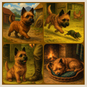  Callum the Cairn Terrier - A Day in the Life  - Natural Tea Towel Design