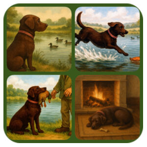 Lyla the Labrador - From Field to Fireside - Coaster - Square Hardboard Design