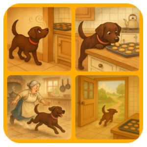 Lyla the Labrador - Great Cookie Caper - Coaster - Square Hardboard Design