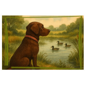 Lyla the Labrador - Lakeside Daydream  - Can Cooler Wrap Design