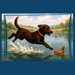 Lyla the Labrador - Duck Dash Delight  - Cushion cover Design