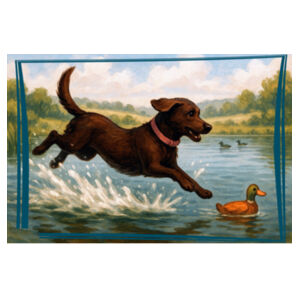 Lyla the Labrador - Duck Dash Delight - Can Cooler Wrap Design