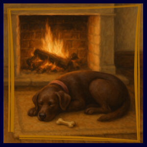 Lyla the Labrador - Fireside Slumber  - Apron Design