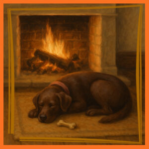Lyla the Labrador - Fireside Slumber - Inner Coloured Mug Design