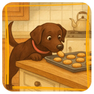 Lyla the Labrador - Cookie Thief Chronicles  - Coaster - Square Hardboard Design