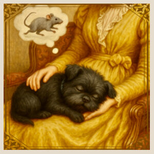 Arlo the Affenpinscher - Soft Slumber, Busy Mind - Natural Tea Towel Design