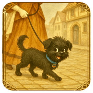 Arlo the Affenpinscher - A Stroll Through Town  - Coaster - Square Hardboard Design