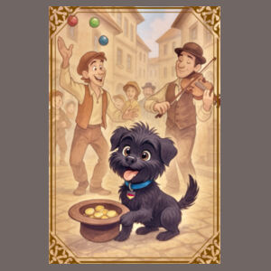 Arlo the Affenpinscher - Street Performer’s Helper - Cushion cover Design