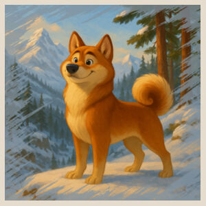 Snowland Sentinel  - Natural Tea Towel Design