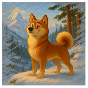 Snowland Sentinel – Akio the Akita - Can Cooler Wrap Design