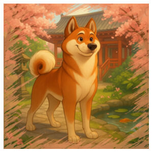 Sakura Serenity – Akio the Akita Design