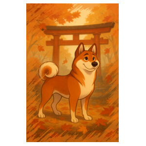 Autumn Pathway – Akio the Akita - Stainless Bottle Design