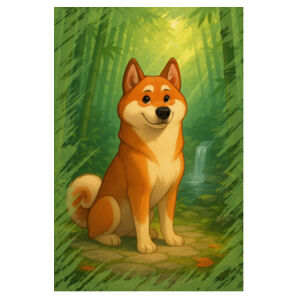 Bamboo Haven – Akio the Akita - Can Cooler Wrap Design