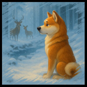 Winter Stillness – Akio the Akita - Inner Coloured Mug Design