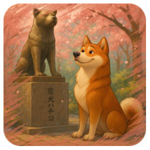 Legacy of Loyalty – Akio the Akita - Coaster - Square Hardboard Design