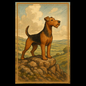 Hilltop Majesty - Black Tea Towel Design