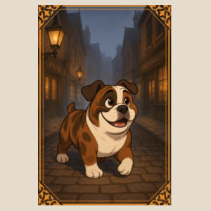 Cobblestone Stroll - Natural Tea Towel Design