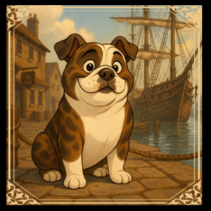 Harbourside Companion  - Black Tea Towel Design