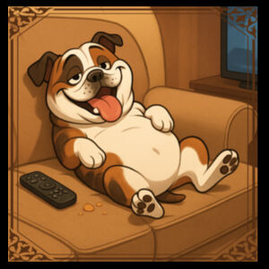 Couch King - Black Tea Towel Design