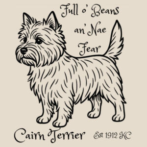 Full o’ Beans an’ Nae Fear – Cairn Terrier - Natural Tea Towel Design