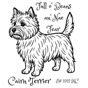 Full o’ Beans an’ Nae Fear – Cairn Terrier - Coaster - Square Hardboard Design
