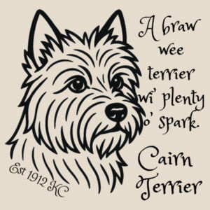 A Braw Wee Terrier – Cairn Terrier - Canvas Shopper Tote Bag - Thread Project Design