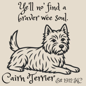 Braver Wee Soul – Cairn Terrier - Heavy Duty Canvas Tote with Gusset  Design