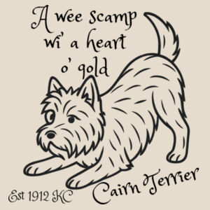 A Heart o’ Gold – Cairn Terrier - Natural Tea Towel Design