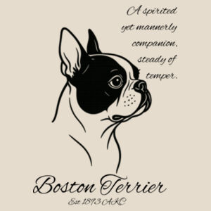 A Spirited Companion – Boston Terrier - Canvas Shopper Tote Bag - Thread Project Design