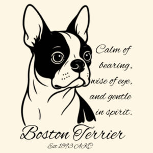 Calm of Bearing – Boston Terrier - AS Colour Shoulder Tote Design