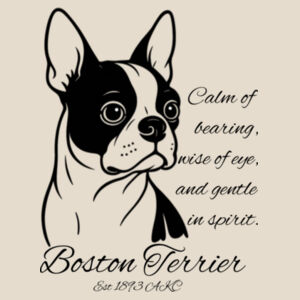 Calm of Bearing – Boston Terrier - Natural Tea Towel Design