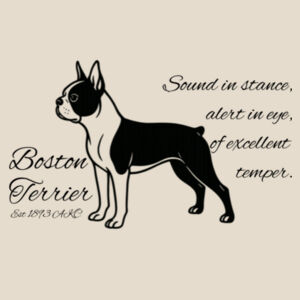 Sound in Stance – Boston Terrier - Natural Tea Towel Design