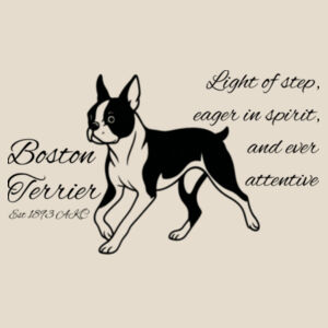 Light of Step – Boston Terrier - Natural Tea Towel Design