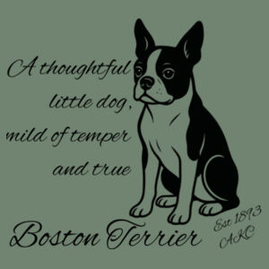 A Thoughtful Little Dog – Boston Terrier - AS Colour Womens Premium Hood Design