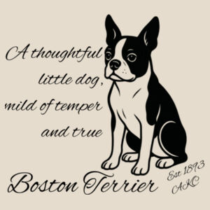 A Thoughtful Little Dog – Boston Terrier - Natural Tea Towel Design