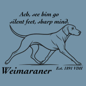 Silent Feet, Sharp Mind – Weimaraner - AS Colour Denim Carrie Tote Design
