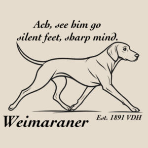 Silent Feet, Sharp Mind – Weimaraner - Canvas Shopper Tote Bag - Thread Project Design