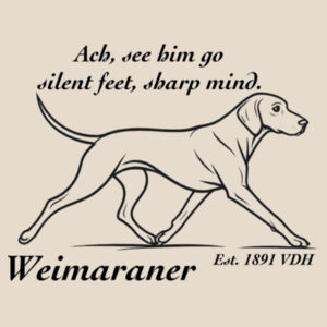 Silent Feet, Sharp Mind – Weimaraner - Natural Tea Towel Design
