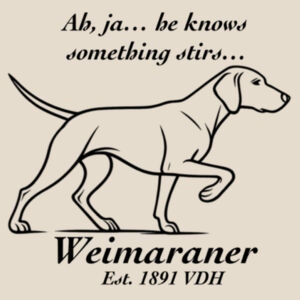Something Stirs – Weimaraner - Natural Tea Towel Design