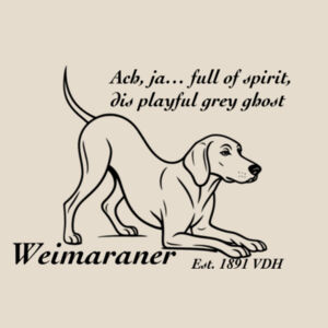 Playful Grey Ghost – Weimaraner - Natural Tea Towel Design