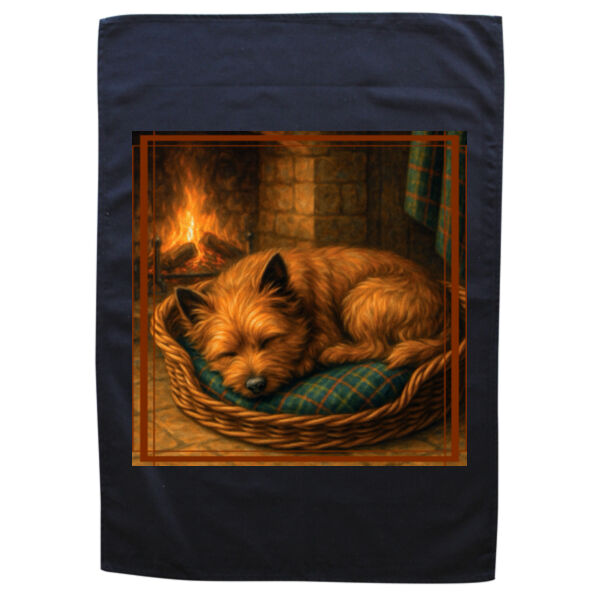Callum the Cairn Terrier - Hearthside Rest - Black Tea Towel Thumbnail