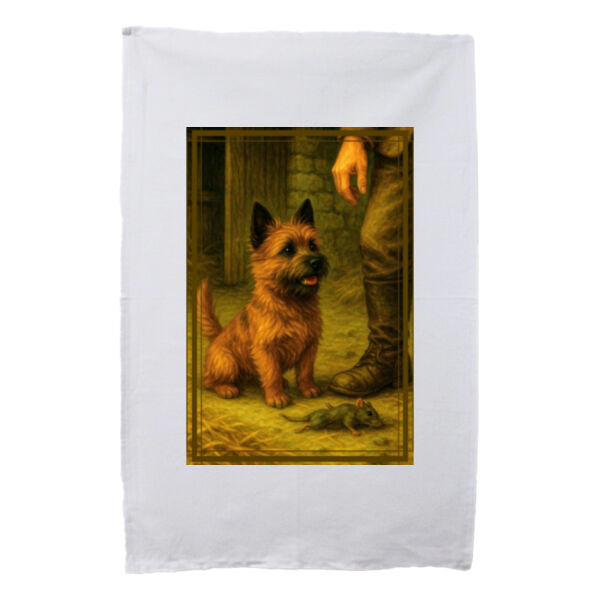 Callum the Cairn Terrier - Barnyard Trophy  - White Tea Towel Thumbnail