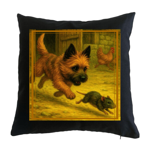 Callum the Cairn Terrier - Barnyard Pursuit  - Cushion cover Thumbnail