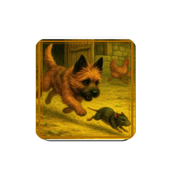 Callum the Cairn Terrier - Barnyard Pursuit  - Coaster - Square Hardboard Thumbnail