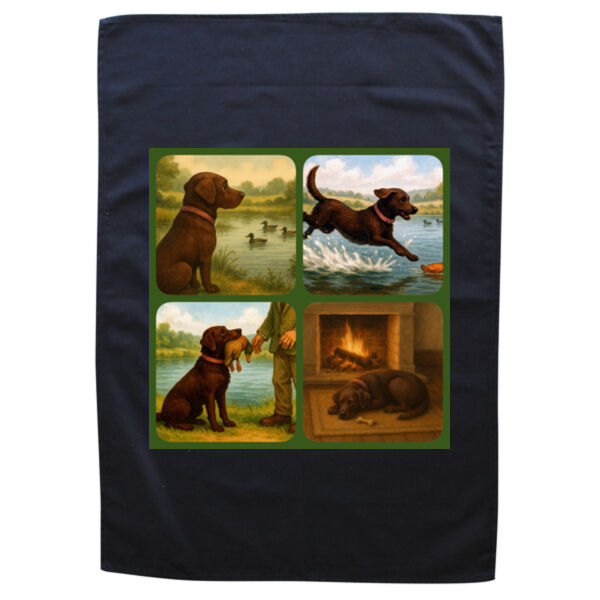 Lyla the Labrador - From Field to Fireside - Black Tea Towel Thumbnail